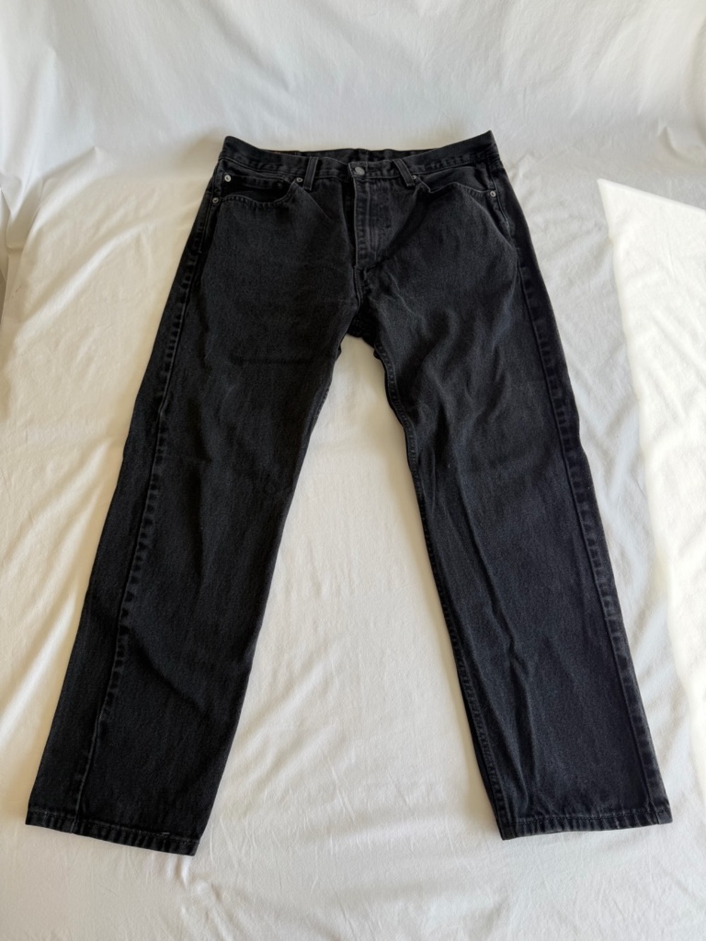 Levi’s 505 Black Straight Leg Jeans Men’s 36x30 Faded Wash